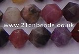 CTO651 15.5 inches 8mm faceted nuggets tourmaline gemstone beads