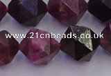 CTO653 15.5 inches 12mm faceted nuggets tourmaline gemstone beads