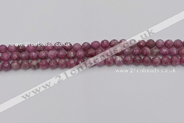 CTO657 15.5 inches 6mm faceted round Chinese tourmaline beads