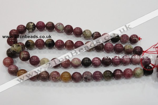 CTO67 15.5 inches 14mm round natural tourmaline gemstone beads