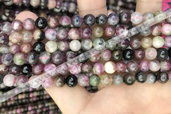 CTO671 15.5 inches 7mm round natural tourmaline beads wholesale