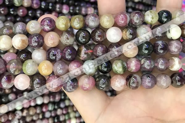 CTO672 15.5 inches 8mm round natural tourmaline beads wholesale