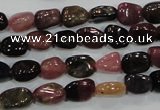 CTO71 15.5 inches 6*8mm nuggets natural tourmaline gemstone beads