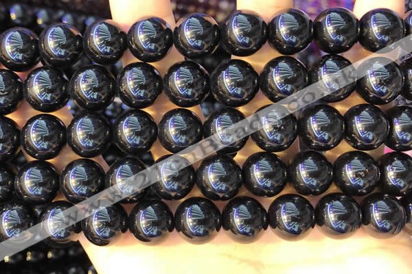 CTO714 15.5 inches 12mm round black tourmaline gemstone beads