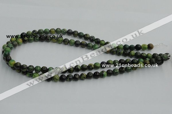 CTP03 15.5 inches 8mm round yellow green pine gemstone beads wholesale