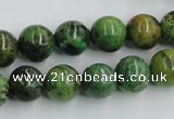 CTP05 15.5 inches 12mm round yellow green pine gemstone beads wholesale