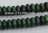 CTP07 15.5 inches 6*12mm rondelle yellow green pine gemstone beads