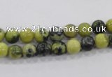 CTP100 15.5 inches 4mm round yellow pine turquoise beads wholesale