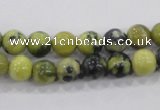 CTP102 15.5 inches 8mm round yellow pine turquoise beads wholesale