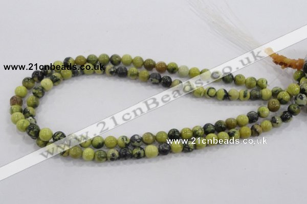 CTP102 15.5 inches 8mm round yellow pine turquoise beads wholesale