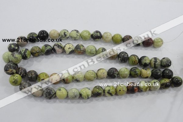 CTP105 15.5 inches 14mm round yellow pine turquoise beads wholesale