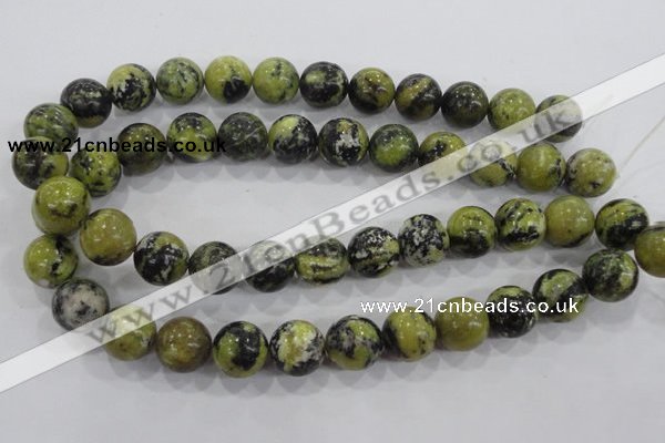 CTP106 15.5 inches 16mm round yellow pine turquoise beads wholesale