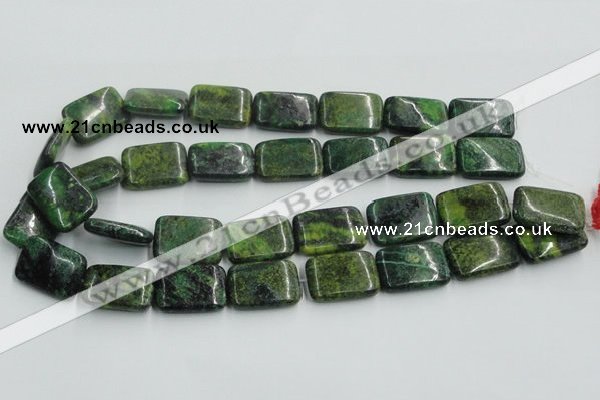 CTP11 15.5 inches 18*25mm rectangle yellow green pine gemstone beads