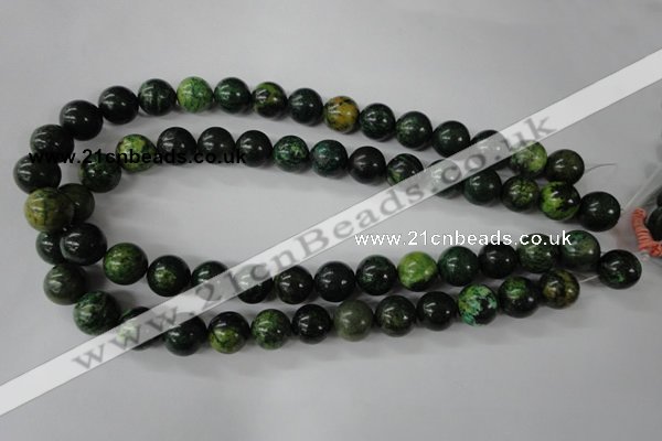 CTP205 15.5 inches 14mm round yellow pine turquoise beads wholesale