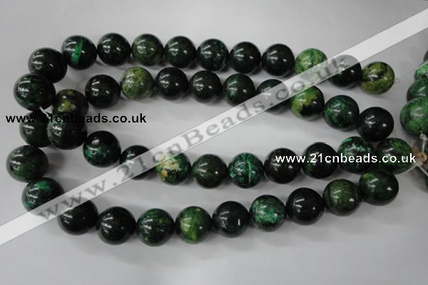 CTP207 15.5 inches 18mm round yellow pine turquoise beads wholesale