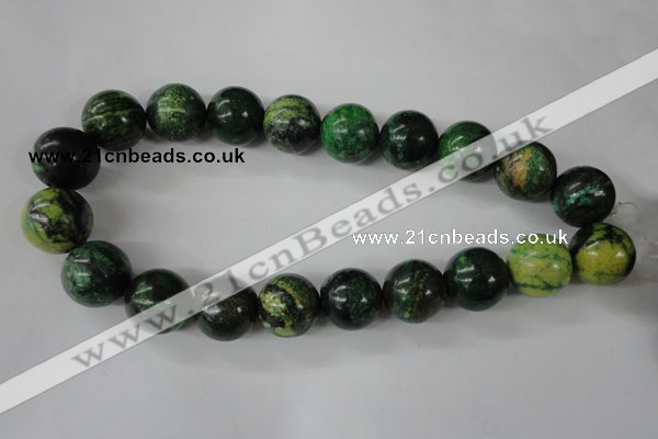 CTP208 15.5 inches 20mm round yellow pine turquoise beads wholesale