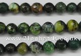 CTP212 15.5 inches 8mm faceted round yellow pine turquoise beads