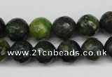 CTP213 15.5 inches 10mm faceted round yellow pine turquoise beads