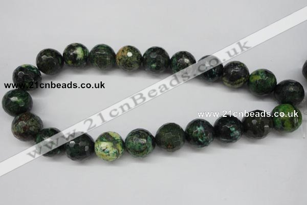 CTP217 15.5 inches 18mm faceted round yellow pine turquoise beads