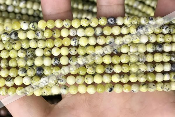 CTP220 15.5 inches 4mm round yellow turquoise beads wholesale