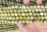 CTP222 15.5 inches 8mm round yellow turquoise beads wholesale