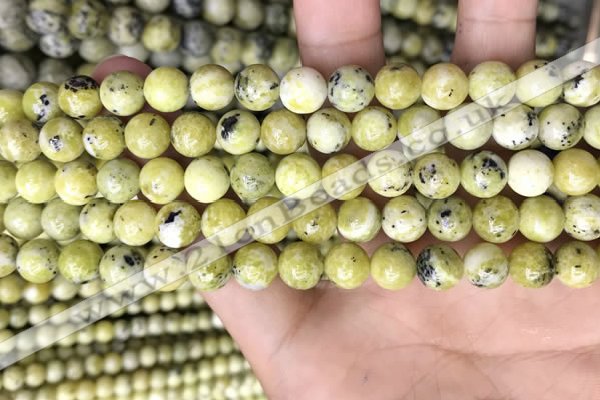 CTP222 15.5 inches 8mm round yellow turquoise beads wholesale