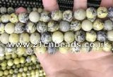 CTP224 15.5 inches 12mm round yellow turquoise beads wholesale