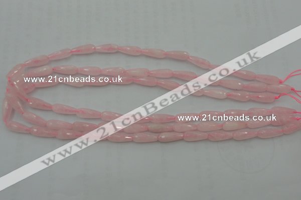 CTR01 15.5 inches 6*16mm faceted teardrop rose quartz beads