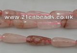 CTR02 15.5 inches 6*16mm faceted teardrop pink quartz beads