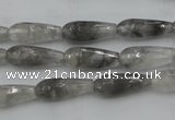 CTR03 15.5 inches 6*16mm faceted teardrop cloudy quartz beads