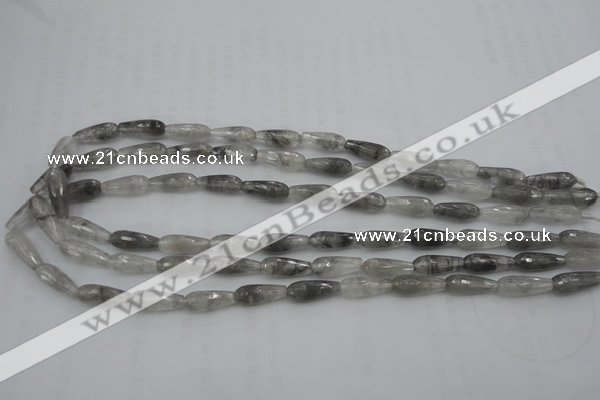 CTR03 15.5 inches 6*16mm faceted teardrop cloudy quartz beads