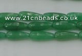 CTR07 15.5 inches 6*16mm faceted teardrop green aventurine beads