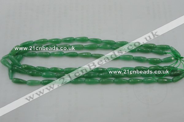 CTR07 15.5 inches 6*16mm faceted teardrop green aventurine beads