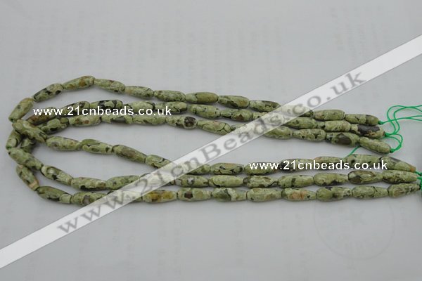 CTR09 15.5 inches 6*16mm faceted teardrop rhyolite gemstone beads