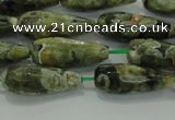 CTR101 15.5 inches 8*20mm faceted teardrop rhyolite gemstone beads