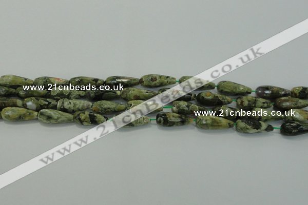 CTR101 15.5 inches 8*20mm faceted teardrop rhyolite gemstone beads