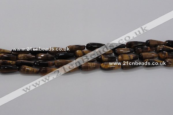 CTR104 15.5 inches 8*20mm faceted teardrop yellow tiger eye beads