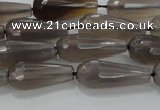 CTR106 15.5 inches 8*20mm faceted teardrop grey agate beads