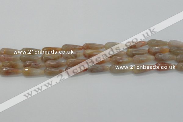 CTR107 15.5 inches 8*20mm faceted teardrop yellow agate beads