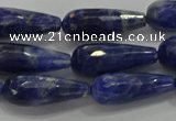 CTR112 15.5 inches 8*20mm faceted teardrop sodalite beads