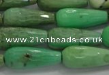 CTR113 15.5 inches 8*20mm faceted teardrop grass agate beads