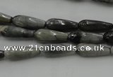 CTR12 15.5 inches 6*16mm faceted teardrop eagle eye jasper beads