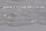 CTR130 15.5 inches 10*30mm faceted teardrop white crystal beads