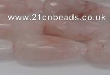 CTR132 15.5 inches 10*30mm faceted teardrop pink quartz beads