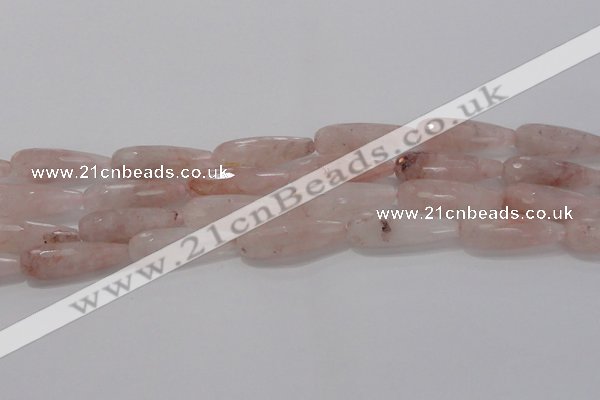 CTR132 15.5 inches 10*30mm faceted teardrop pink quartz beads