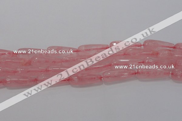 CTR133 15.5 inches 10*30mm faceted teardrop rose quartz beads