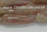 CTR134 15.5 inches 10*30mm faceted teardrop strawberry quartz beads