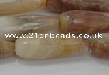 CTR141 15.5 inches 10*30mm faceted teardrop yellow agate beads