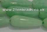 CTR146 15.5 inches 10*30mm faceted teardrop jade gemstone beads