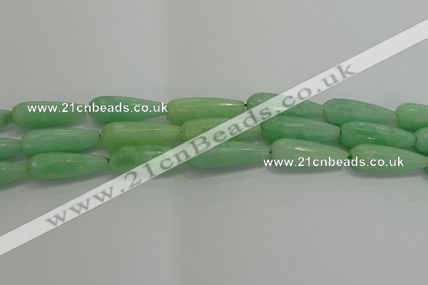 CTR146 15.5 inches 10*30mm faceted teardrop jade gemstone beads